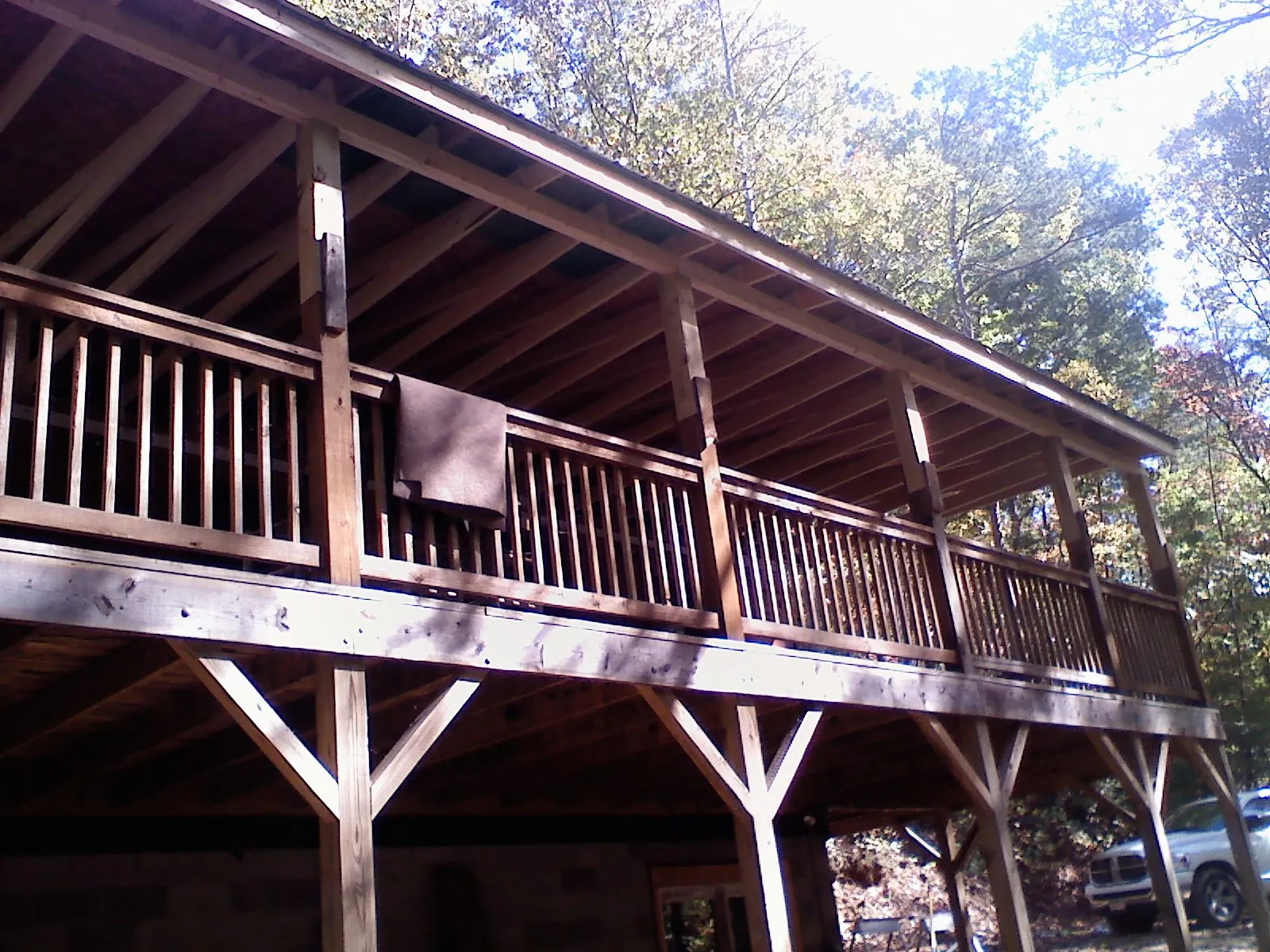 Timber framing under a new elevated porch and deck — Roof Leak Repair in Brinkhaven by Roofing Brothers